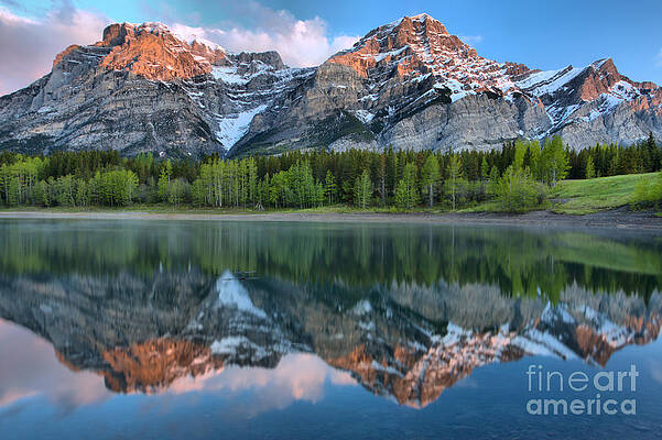 Sunrise Wall Art featuring the photograph Kananaskis Mountain Reflections by Adam Jewell