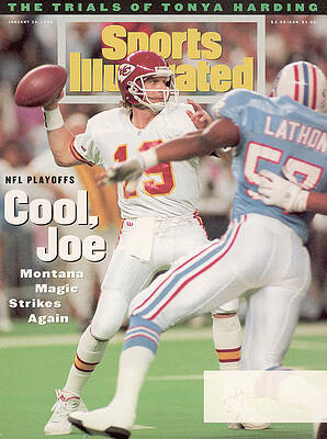 Joe Montana NFL Playoff Action Photograph
