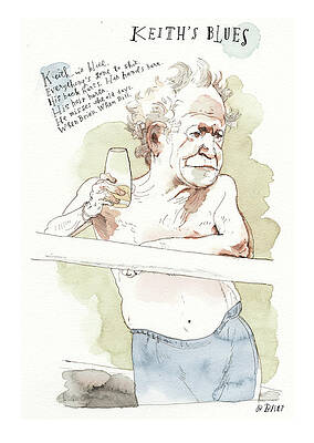 Keith and a Glass of Wine Wall Art