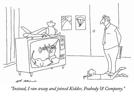 Kidder, Peabody Cartoon Scene Wall Art