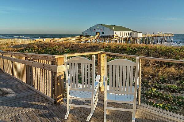 North America Wall Art featuring the digital art Kitty Hawk Pier, Outer Banks, Nc by Laura Zeid