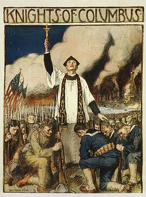 Religion Wall Art featuring the painting Knights Of Columbus by William Balfour Ker