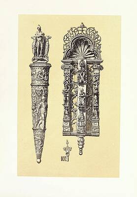 John Charles Robinson Painting - Knocker, In Wrought Iron And Dagger In Cast And Chiselled by John Charles Robinson