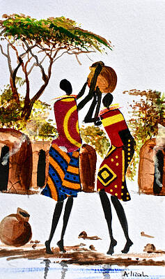 Wall Art featuring the painting L-262 by Albert Lizah