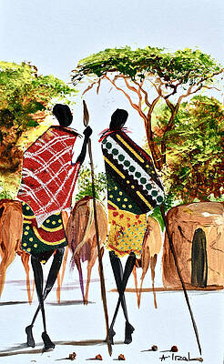 Wall Art featuring the painting L-286 by Albert Lizah