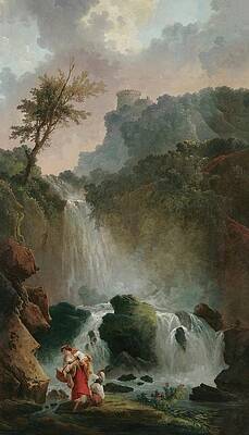 Hubert Robert Painting - La Cascade by Hubert Robert
