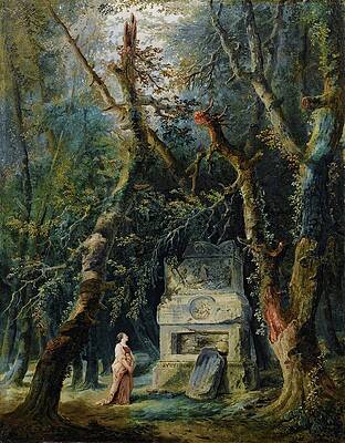 Hubert Robert Painting - La Promenade Solitaire by Hubert Robert
