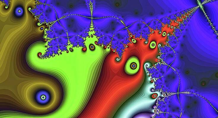 Geometric Wall Art featuring the digital art Lake Eyes Blue by Don Northup