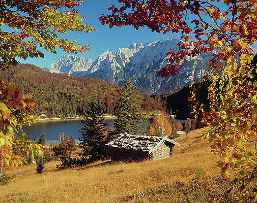 Atmospheric Wall Art featuring the digital art Lake Ferchensee Near Mittenwald, Upper by Hp Huber