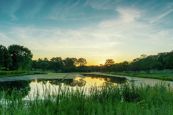 Sunrise Wall Art featuring the photograph Lake Muhlenberg Sunset In September by Jason Fink