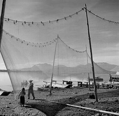 Fishermen by the Lake Wall Art