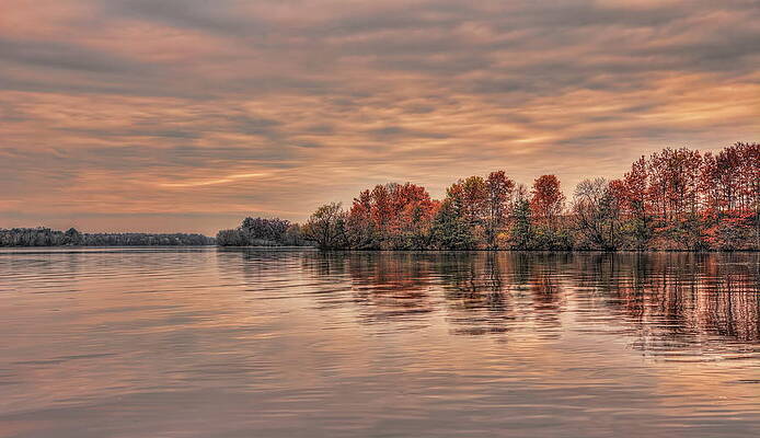 Wall Art featuring the photograph Lake Wausau Fall Shoreline by Dale Kauzlaric
