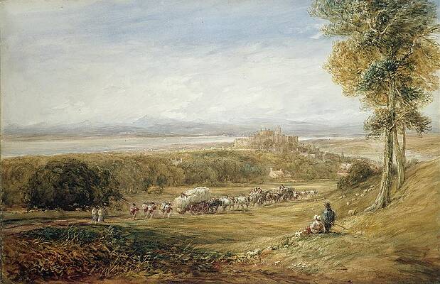 David Cox Painting - Lancaster, Peace And War by David Cox, The Elder