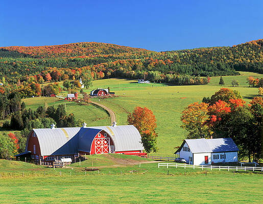 North America Wall Art featuring the digital art Landscape With Farm, Irasburg, Vt by Walter Bibikow