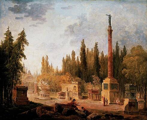 Hubert Robert Painting - Le Jardin Du Musee Des Monuments Francais, Ancien Couvent by Hubert Robert
