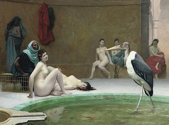 Jean Leon Gerome Painting - Le Marabout In The Harem Bath by Jean-leon Gerome