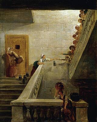 Hubert Robert Painting - Le Ravitaillement Des Prisonniers A La Prison De by Hubert Robert
