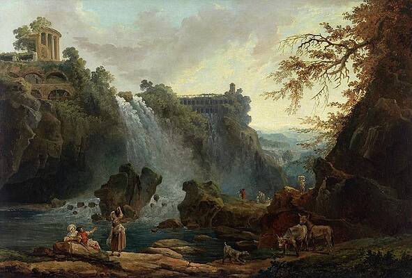 Hubert Robert Painting - Les Cascatelles De Tivoli by Hubert Robert