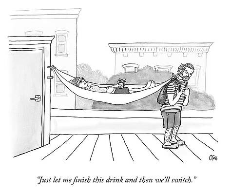 Relax Drawing - Let Me Finish This Drink by Caitlin Cass