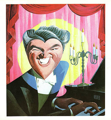 Music Drawing - Liberace by Al Hirschfeld