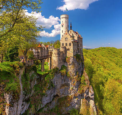 Impressive Wall Art featuring the digital art Lichtenstein Castle In Germany by Olimpio Fantuz