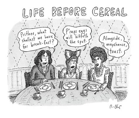 Life Before Cereal Comic Scene Drawing