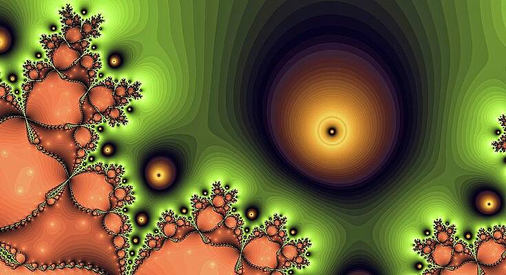 Vibrant Wall Art featuring the digital art Light Green Glowing Bliss Abstract by Don Northup