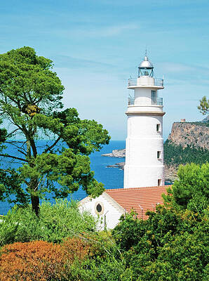 Lighthouse On Coast Of Soller In Mallorca Island, Spain Print