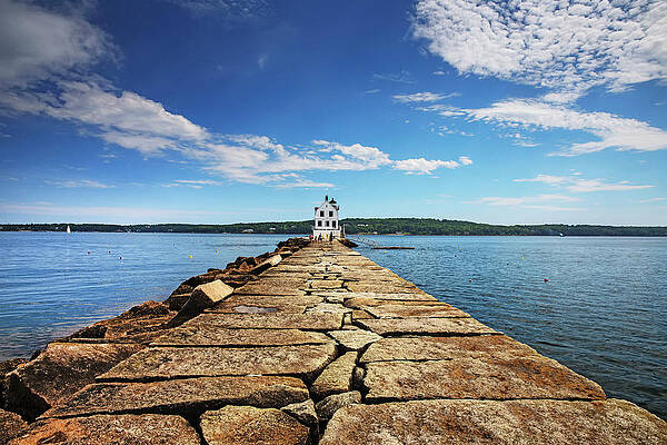 Lighthouse Wall Art featuring the digital art Lighthouse, Rockland, Maine by Claudia Uripos
