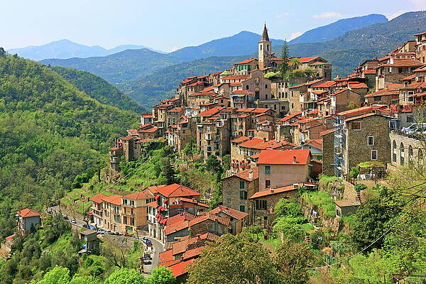 Small Digital Art - Liguria, Apricale, Italy by Gunter Grafenhain