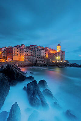 Cloud Wall Art featuring the digital art Liguria, Tellaro, Italy by Christian Leone