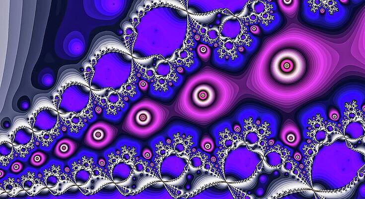 Geometric Wall Art featuring the digital art Line Of Eyeballs Blue by Don Northup