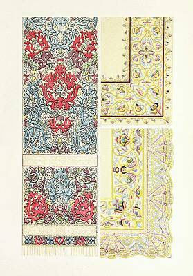 John Charles Robinson Painting - Linen Scarf, Embroidered With Silk, Ancient Embroidered by John Charles Robinson