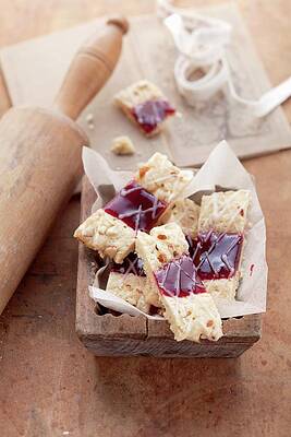 Food And Drink Photograph - Linzer-schnitten Nutty Shortcrust Biscuits Topped With Jam by Eising Studio - Food Photo & Video