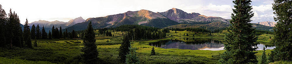 Wall Art featuring the photograph Little Molas Lake Awakening To The Dawn Panoramic by Howard Holley