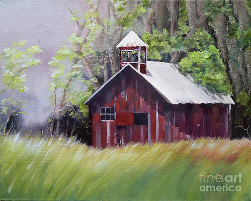 Painting - Little Red Schoolhouse - Lyndhurst Plantation - Florida by Jan Dappen