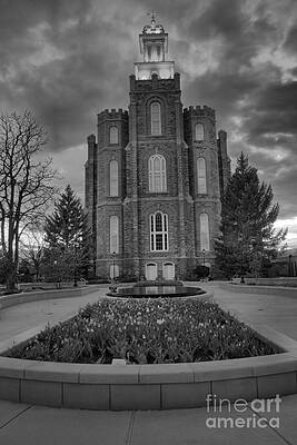 Utah Photograph - Logan Utah Evening Portrait Black And White by Adam Jewell