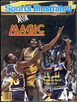 Magic Johnson in Action on Court Wall Art