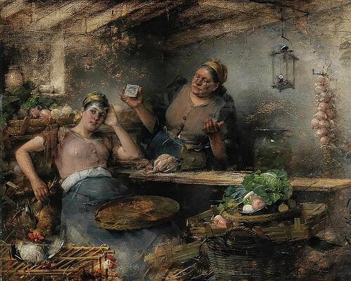 Chicken Painting - Lost In Thought by Carl Von Merode