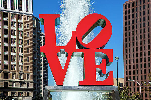 Destination Wall Art featuring the digital art Love Sculpture, Philadelphia, Pa by Grant Studios