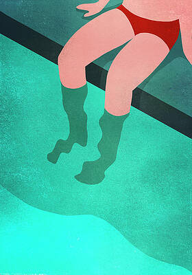 Wall Art featuring the digital art Low Section Of Person Relaxing At by Malte Mueller