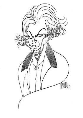 Music Drawing - Ludwig Von Beethoven by Al Hirschfeld
