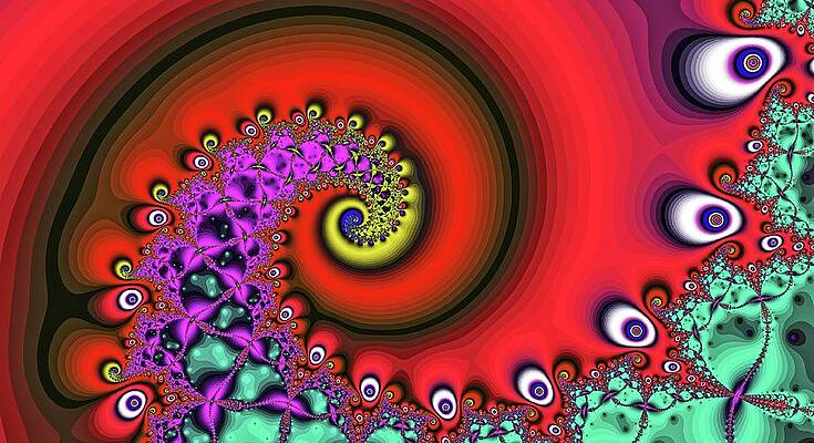 Textured Wall Art featuring the digital art Luminous Spiral Red by Don Northup