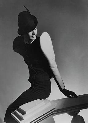 Wall Art featuring the photograph Lyla Zelensky Wearing A Piguet Suit by Horst P Horst