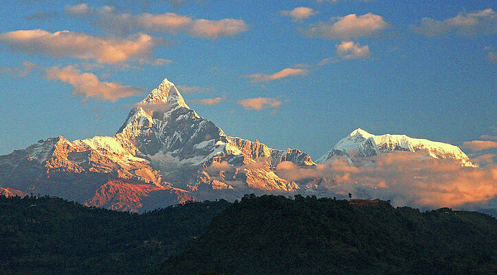 Eurasian Digital Art - Machhapuchhre Mountain, Nepal by Gunter Grafenhain