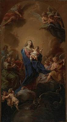 Madonna and Child with Angels Painting