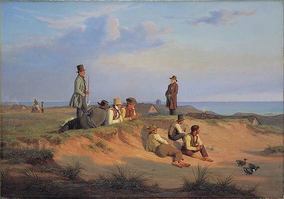 Martinus Rorbye Painting - Maend Af Skagen En Sommeraften I Godt Vejr by Martinus Rorbye