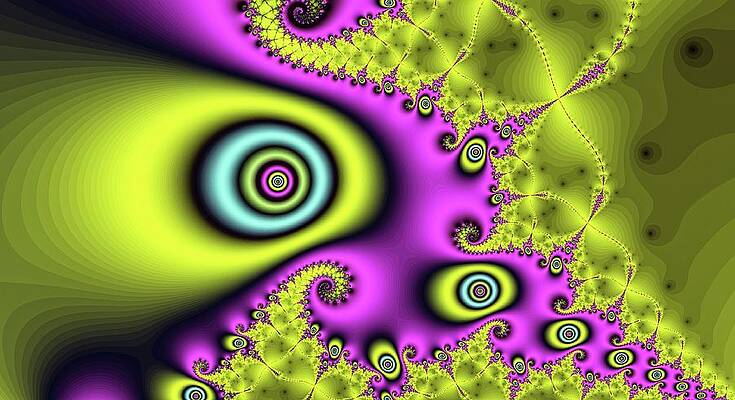 Geometric Wall Art featuring the digital art Magic Eye Fine Art Yellow by Don Northup