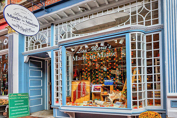 Facade Wall Art featuring the digital art Maine, Old Town, Store by Claudia Uripos