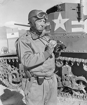 George Patton Wall Art featuring the photograph Major General George S. Patton Watching by Bettmann